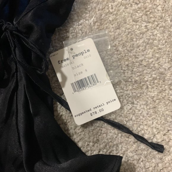 NWT: Free People Black Satin Wrap Vest with Tie | Size: 4 - Picture 4 of 4